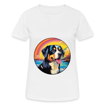 Entlebucher Mountain Dog Breed Coloré Cartoon Wa - T-shirt respirant Femme - blanc - Devant - AI Model Female 172 dark (172cm)