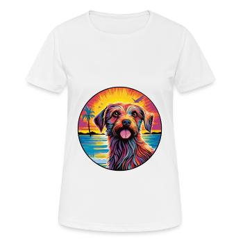 Dutch Smoushond Dog Breed Colorful Cartoon Waterco - Women's Breathable T-Shirt - white - Front - AI Model Female 172 dark (172cm)