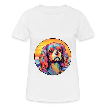 Anglais Jouet Épagneul Chien Race Coloré Dessin Animé Wat - T-shirt respirant Femme - blanc - Devant - AI Model Female 172 dark (172cm)