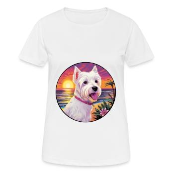 Anglais Terrier Blanc Chien Race Coloré Cartoon W - T-shirt respirant Femme - blanc - Devant - AI Model Female 172 dark (172cm)