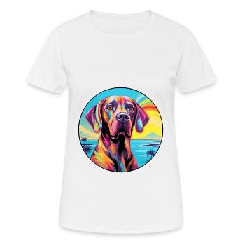 Brasileiro chien race coloré dessin animé aquarelle - T-shirt respirant Femme - blanc - Devant - AI Model Female 172 dark (172cm)