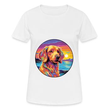 Fauve De Bretagne Dog Breed Colorful Cartoon Water - Women's Breathable T-Shirt - white - Front - AI Model Female 172 dark (172cm)