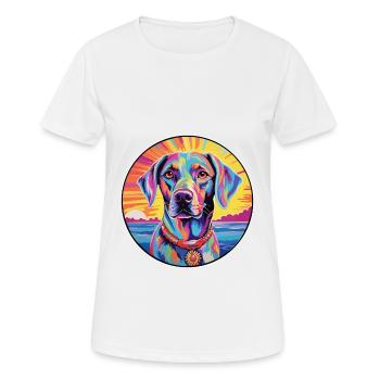 Gascon Saintongeois Race De Chien Coloré Cartoon Wat - T-shirt respirant Femme - blanc - Devant - AI Model Female 172 dark (172cm)