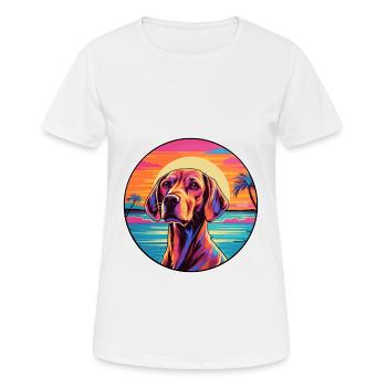 Finnish Hound Dog Breed Colorful Cartoon Watercolo - Women's Breathable T-Shirt - white - Front - AI Model Female 172 dark (172cm)