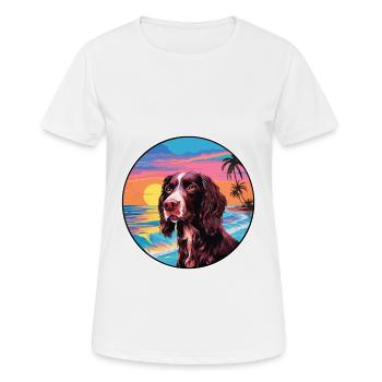 German Longhaired Pointer Dog Breed Colorful Carto - Women's Breathable T-Shirt - white - Front - AI Model Female 172 dark (172cm)