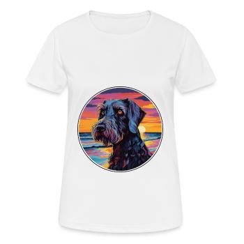 Giant Schnauzer Dog Breed Colorful Cartoon Waterco - Women's Breathable T-Shirt - white - Front - AI Model Female 172 dark (172cm)