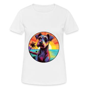 Chien de chasse allemand Terrier race Dessin animé coloré - T-shirt respirant Femme - blanc - Devant - AI Model Female 172 dark (172cm)