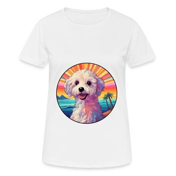 German Sheeppoodle Dog Breed Colorful Cartoon Wate - Women's Breathable T-Shirt - white - Front - AI Model Female 172 dark (172cm)