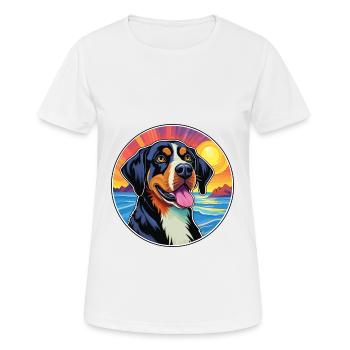 Grande race de chien de montagne suisse dessin animé coloré - T-shirt respirant Femme - blanc - Devant - AI Model Female 172 dark (172cm)