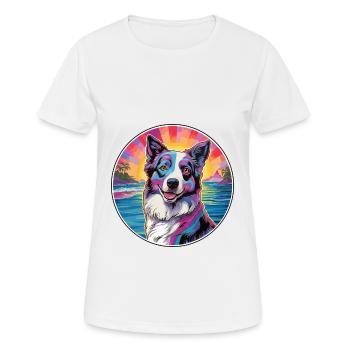 Georgischer Schäferhund Rasse Buntes Karikatur Wasser - Frauen T-Shirt atmungsaktiv - Weiß - Vorne - AI Model Female 172 dark (172cm)