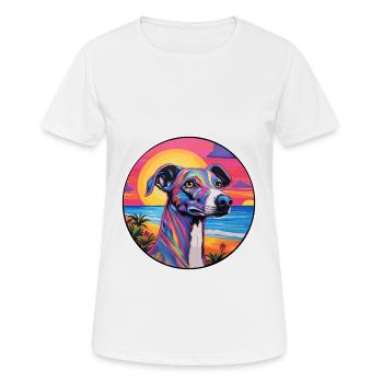 Greyhound Hund Rasse Buntes Cartoon Aquarell - Frauen T-Shirt atmungsaktiv - Weiß - Vorne - AI Model Female 172 dark (172cm)