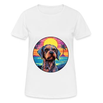 Griffon Bleu De Gascogne Dog Breed Colorful Cartoo - Women's Breathable T-Shirt - white - Front - AI Model Female 172 dark (172cm)