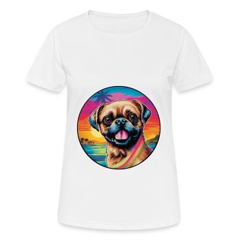 Griffon Bruxellois Dog Breed Colorful Cartoon Wate - Women's Breathable T-Shirt - white - Front - AI Model Female 172 dark (172cm)