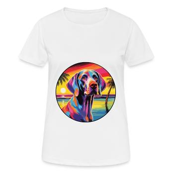 Hannover Hund Rasse Bunte Karikatur Watercolo - Frauen T-Shirt atmungsaktiv - Weiß - Vorne - AI Model Female 172 dark (172cm)