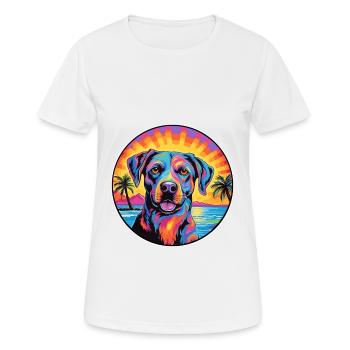 Kai Ken Dog Breed Colorful Cartoon Watercolor - Women's Breathable T-Shirt - white - Front - AI Model Female 172 dark (172cm)