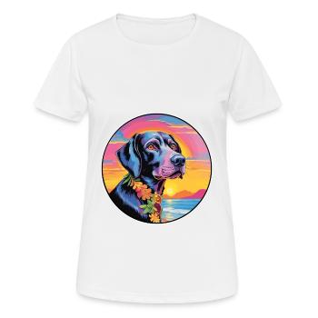 Harrier chien race coloré dessin animé aquarelle - T-shirt respirant Femme - blanc - Devant - AI Model Female 172 dark (172cm)