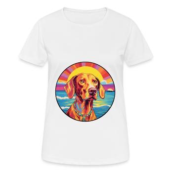 Hongrois Vizsla Race De Chien Coloré Cartoon Waterc - T-shirt respirant Femme - blanc - Devant - AI Model Female 172 dark (172cm)