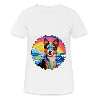 Japanese Terrier Dog Breed Colorful Cartoon Waterc - Women's Breathable T-Shirt - white - Front - AI Model Female 172 dark (172cm)