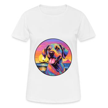 Karakachan chien race coloré dessin animé aquarelle - T-shirt respirant Femme - blanc - Devant - AI Model Female 172 dark (172cm)