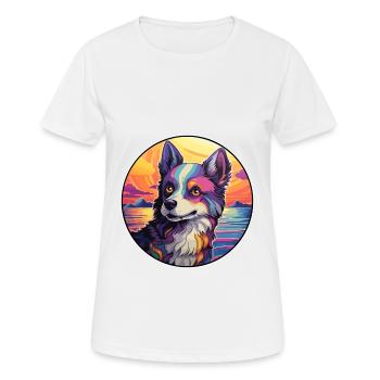 Karelo Finnische Laika Hunderasse Bunte Karikatur Wa - Frauen T-Shirt atmungsaktiv - Weiß - Vorne - AI Model Female 172 dark (172cm)