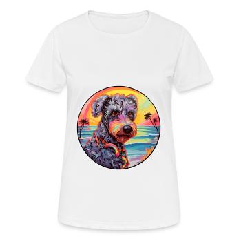 Kerry Blue Terrier Dog Breed Colorful Cartoon Wate - Women's Breathable T-Shirt - white - Front - AI Model Female 172 dark (172cm)