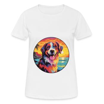 Kintamani chien race coloré dessin animé aquarelle - T-shirt respirant Femme - blanc - Devant - AI Model Female 172 dark (172cm)