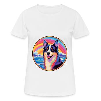 Karelian Bear Dog Breed Colorful Cartoon Watercolo - Women's Breathable T-Shirt - white - Front - AI Model Female 172 dark (172cm)