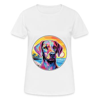 Kyi Leo Hund Rasse Bunte Karikatur Aquarell - Frauen T-Shirt atmungsaktiv - Weiß - Vorne - AI Model Female 172 dark (172cm)