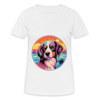 Kooikerhondje Hunderasse Bunte Karikatur Watercolo - Frauen T-Shirt atmungsaktiv - Weiß - Vorne - AI Model Female 172 dark (172cm)