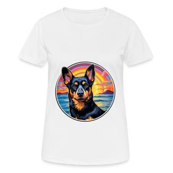 Lancashire Heeler Dog Breed Colorful Cartoon Water - Women's Breathable T-Shirt - white - Front - AI Model Female 172 dark (172cm)