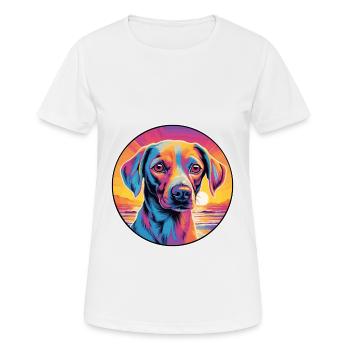 Koolie chien race coloré dessin animé aquarelle - T-shirt respirant Femme - blanc - Devant - AI Model Female 172 dark (172cm)