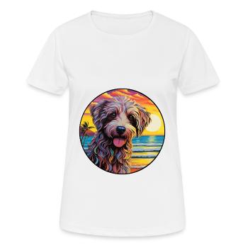 Labradoodle Dog Breed Colorful Cartoon Watercolor - Women's Breathable T-Shirt - white - Front - AI Model Female 172 dark (172cm)