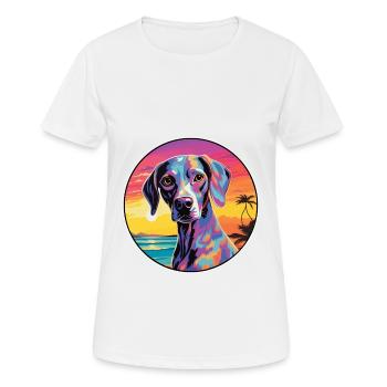 Leopard Cur Dog Breed Colorful Cartoon Watercolor - Women's Breathable T-Shirt - white - Front - AI Model Female 172 dark (172cm)