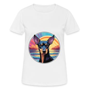 Manchester Terrier Race De Chien Coloré Cartoon Wate - T-shirt respirant Femme - blanc - Devant - AI Model Female 172 dark (172cm)