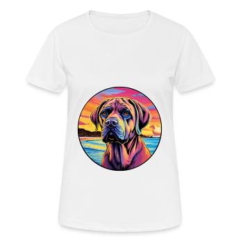 Mallorca Mastiff Race De Chien Coloré Cartoon Waterc - T-shirt respirant Femme - blanc - Devant - AI Model Female 172 dark (172cm)