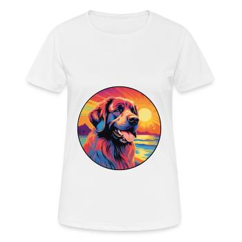 Leonberg chien race coloré dessin animé aquarelle - T-shirt respirant Femme - blanc - Devant - AI Model Female 172 dark (172cm)