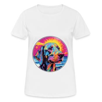 Leopard Hound Dog Breed Colorful Cartoon Watercolo - Women's Breathable T-Shirt - white - Front - AI Model Female 172 dark (172cm)