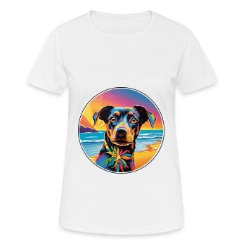 Majorca Ratter Dog Breed Colorful Cartoon Watercol - Women's Breathable T-Shirt - white - Front - AI Model Female 172 dark (172cm)