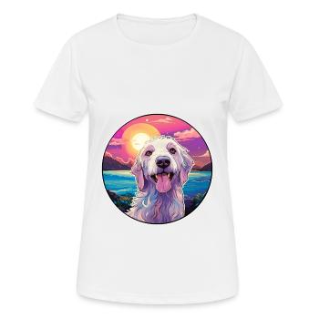 Maremma Sheepdog Dog Breed Colorful Cartoon Waterc - Women's Breathable T-Shirt - white - Front - AI Model Female 172 dark (172cm)