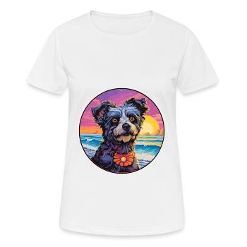 Mudi Chien Race Coloré Dessin Animé Aquarelle - T-shirt respirant Femme - blanc - Devant - AI Model Female 172 dark (172cm)