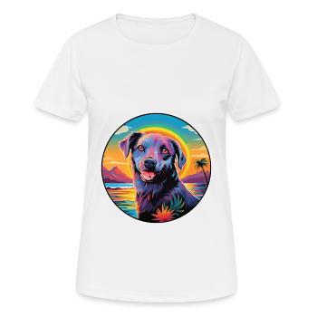 Nouvelle-Zélande Race Chien Coloré Dessin Animé Aquarelle - T-shirt respirant Femme - blanc - Devant - AI Model Female 172 dark (172cm)