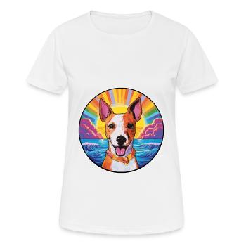 Miniature Fox Terrier chien race coloré dessin animé W - T-shirt respirant Femme - blanc - Devant - AI Model Female 172 dark (172cm)