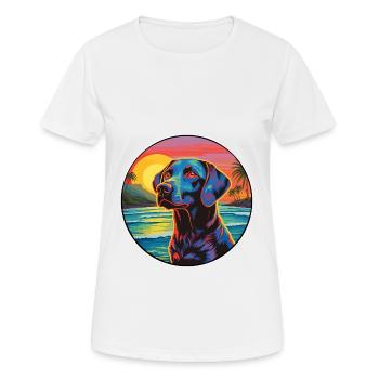 Nouvelle-Zélande Tête Chien Race Coloré Cartoon Wat - T-shirt respirant Femme - blanc - Devant - AI Model Female 172 dark (172cm)