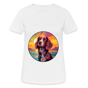 Norfolk Spaniel Dog Breed Colorful Cartoon Waterco - Women's Breathable T-Shirt - white - Front - AI Model Female 172 dark (172cm)