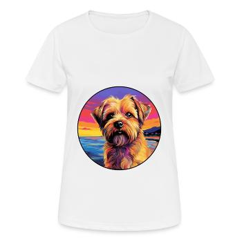 Norfolk Terrier Dog Breed Colorful Cartoon Waterco - Women's Breathable T-Shirt - white - Front - AI Model Female 172 dark (172cm)