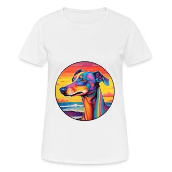 Polonais Lévrier Chien Race Coloré Cartoon Waterc - T-shirt respirant Femme - blanc - Devant - AI Model Female 172 dark (172cm)