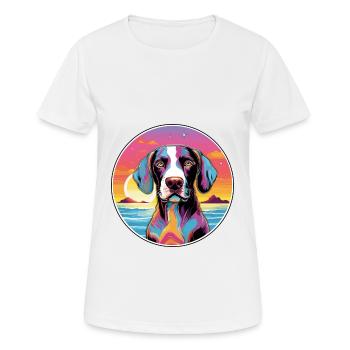 Portuguese Pointer Dog Breed Colorful Cartoon Wate - Women's Breathable T-Shirt - white - Front - AI Model Female 172 dark (172cm)