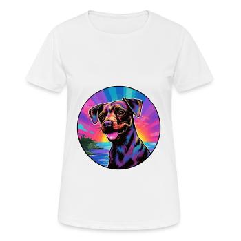 Patterdale Terrier Dog Breed Colorful Cartoon Wate - Women's Breathable T-Shirt - white - Front - AI Model Female 172 dark (172cm)