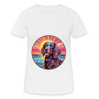 Picardy Spaniel Dog Breed Colorful Cartoon Waterco - Women's Breathable T-Shirt - white - Front - AI Model Female 172 dark (172cm)