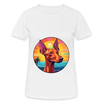 Pharaoh Hound Dog Breed Colorful Cartoon Watercolo - Women's Breathable T-Shirt - white - Front - AI Model Female 172 dark (172cm)